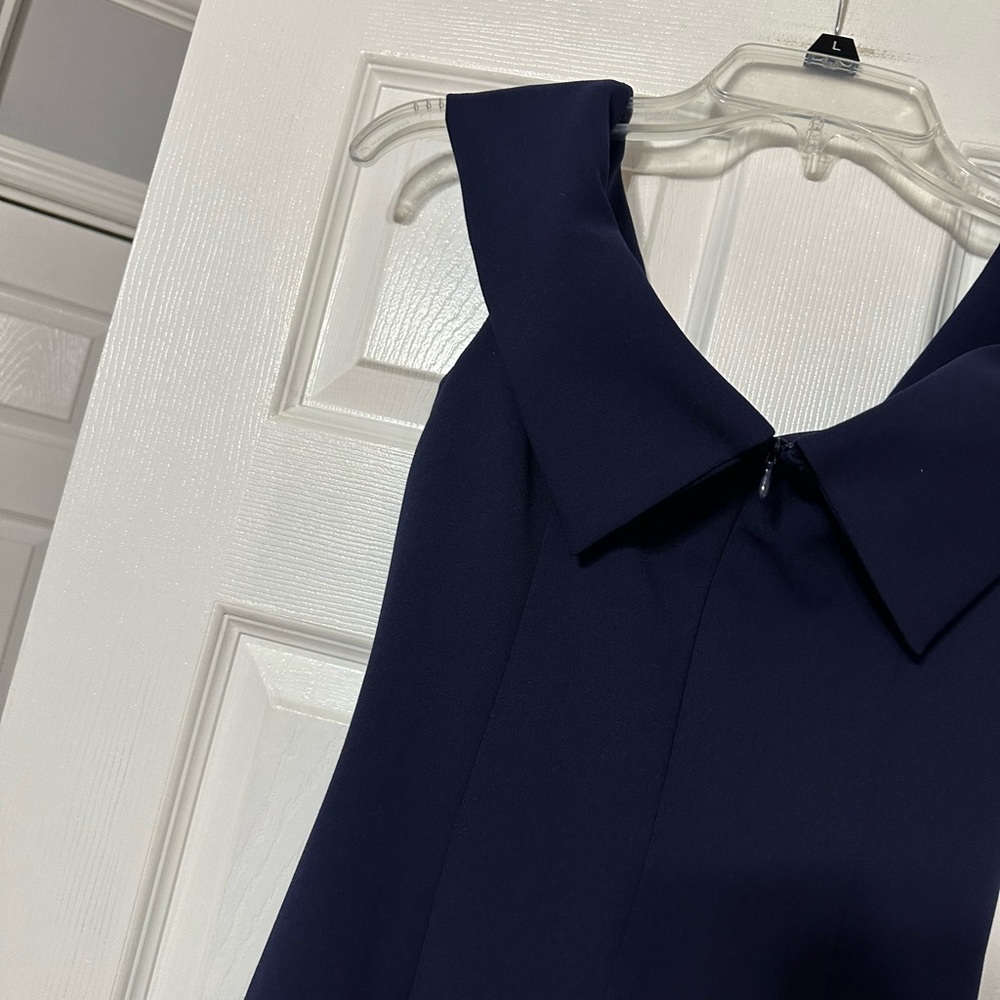 Vince Camuto Off Shoulder Crepe Flounced Cocktail Dress - Picture 11 of 15